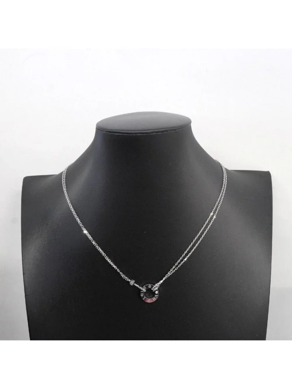 Cartier Necklace Love Circle White Gold Diamond